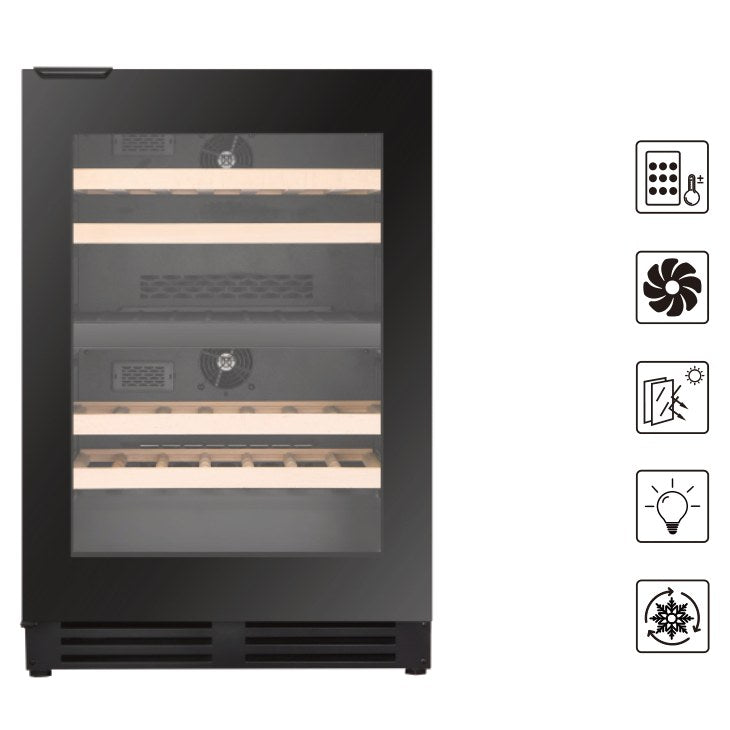 Connoisseur 23-Inch 46-Bottle Dual-Zone Built-In Wine Cooler