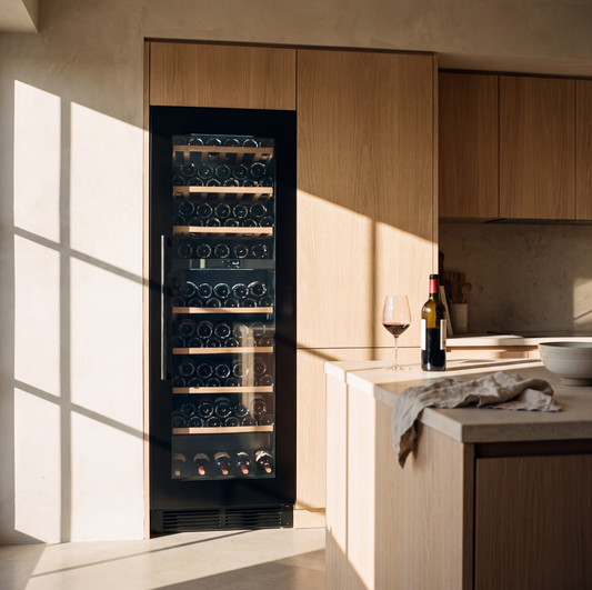 Connoisseur 101 101-bottle wine cellar installed in a modern fitted kitchen