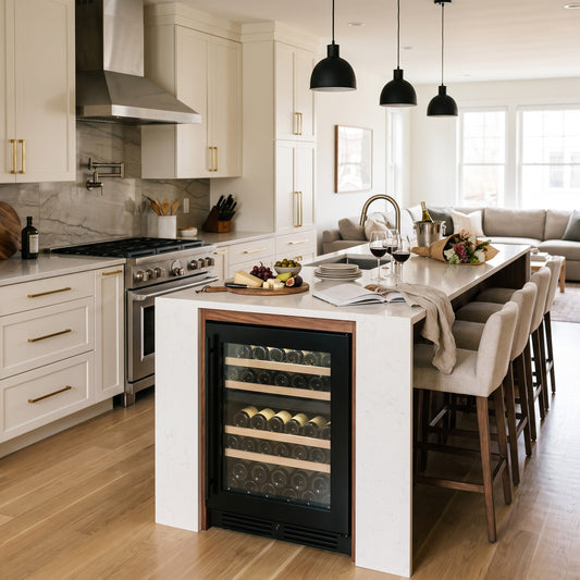 Compact 39 39-bottle wine cellar installed in a modern fitted kitchen