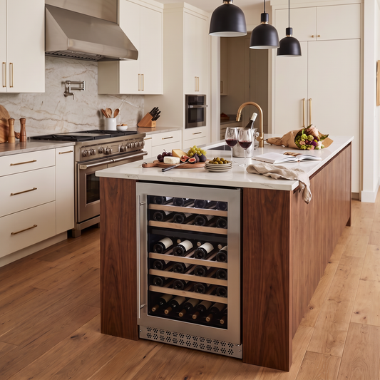 Connoisseur 51 51-bottle wine cellar installed in a modern fitted kitchen