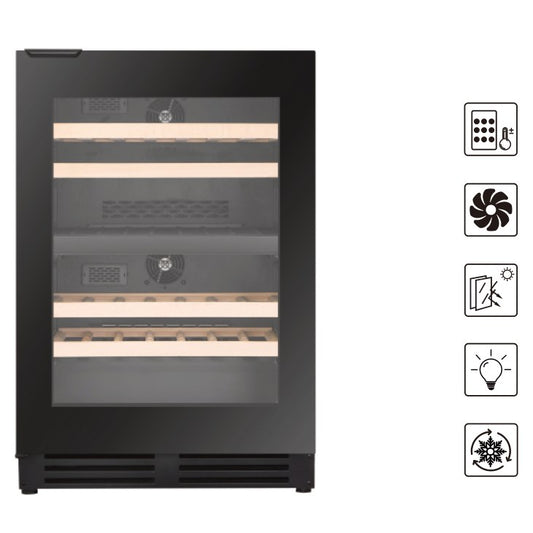 Connoisseur 23-Inch 46-Bottle Dual-Zone Built-In Wine Cooler