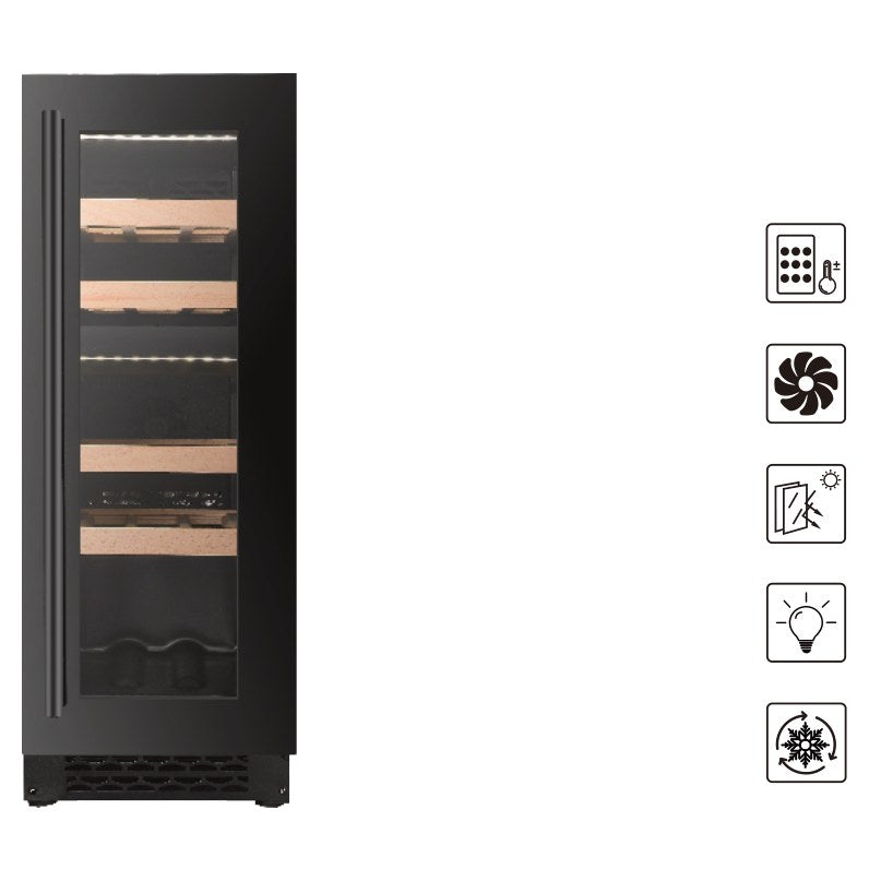 Compact 12-Inch 17-Bottle Dual-Zone Built-In Wine Cooler