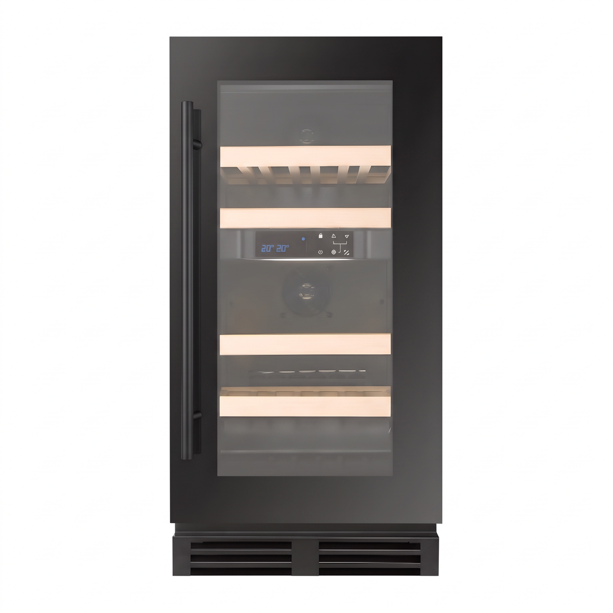 Compact 24 Dual wine cellar — 24 bottles, dual zone, built-in — front view with the door closed