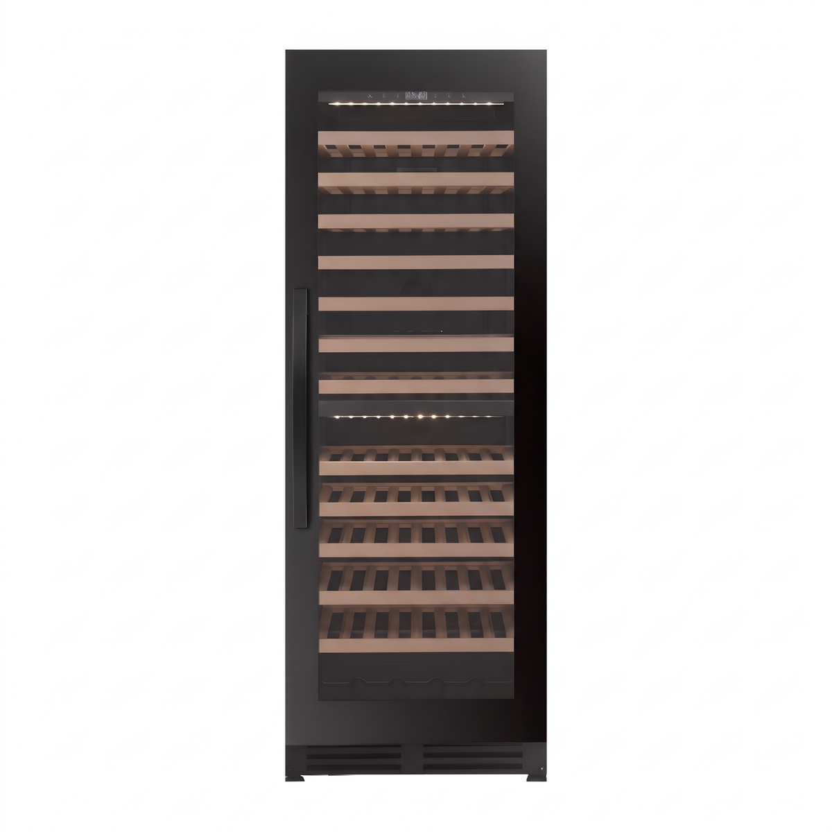 Connoisseur 105 wine cellar — 105 bottles, dual zone, built-in or freestanding — front view with the door closed