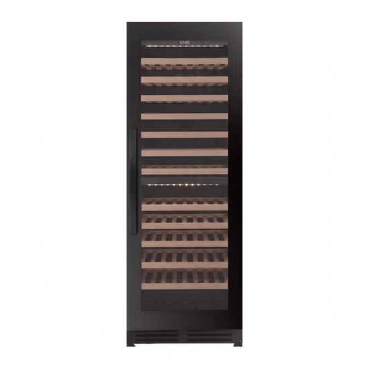 Connoisseur 105 wine cellar — 105 bottles, dual zone, built-in or freestanding — front view with the door closed