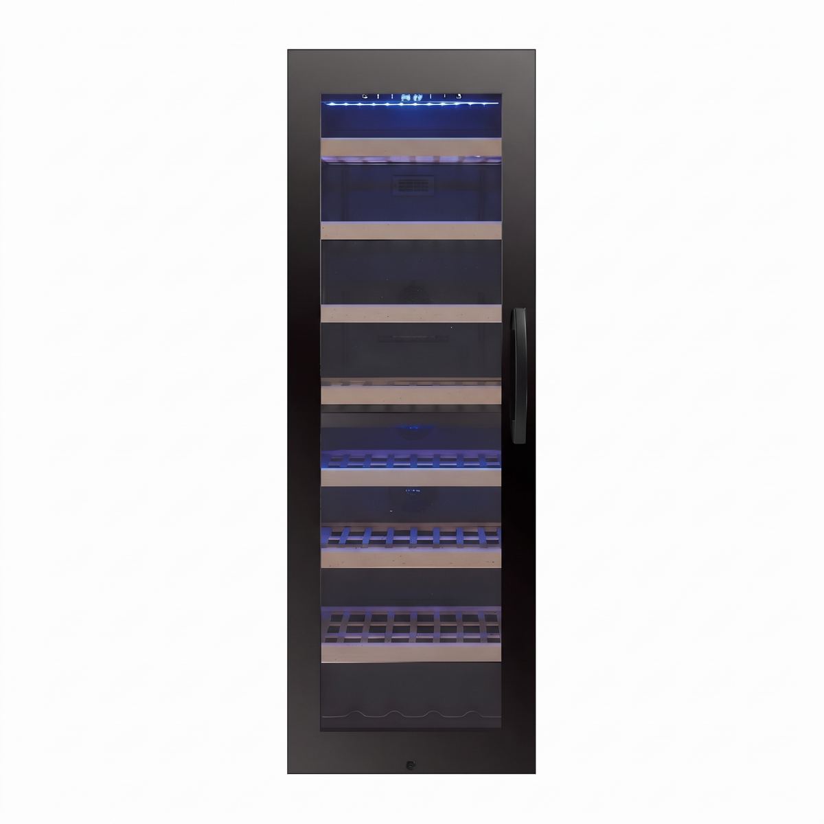 Connoisseur 111 wine cellar — 111 bottles, dual zone, freestanding — front view with the door closed