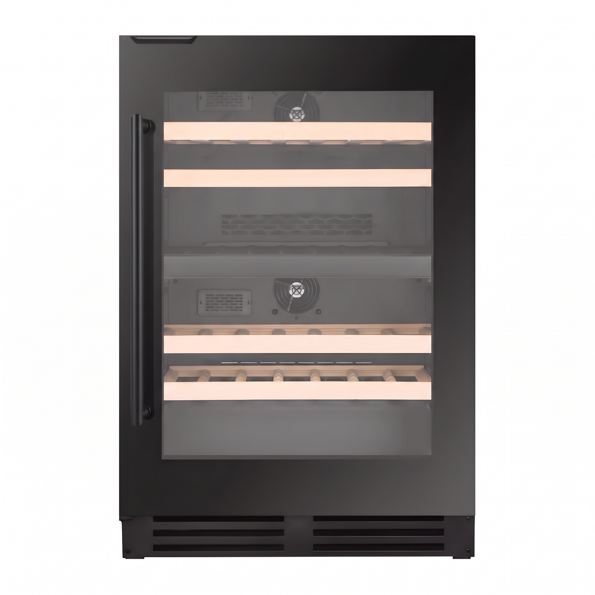 Connoisseur 46 wine cellar — 46 bottles, dual zone, under-counter or freestanding — front view with the door closed
