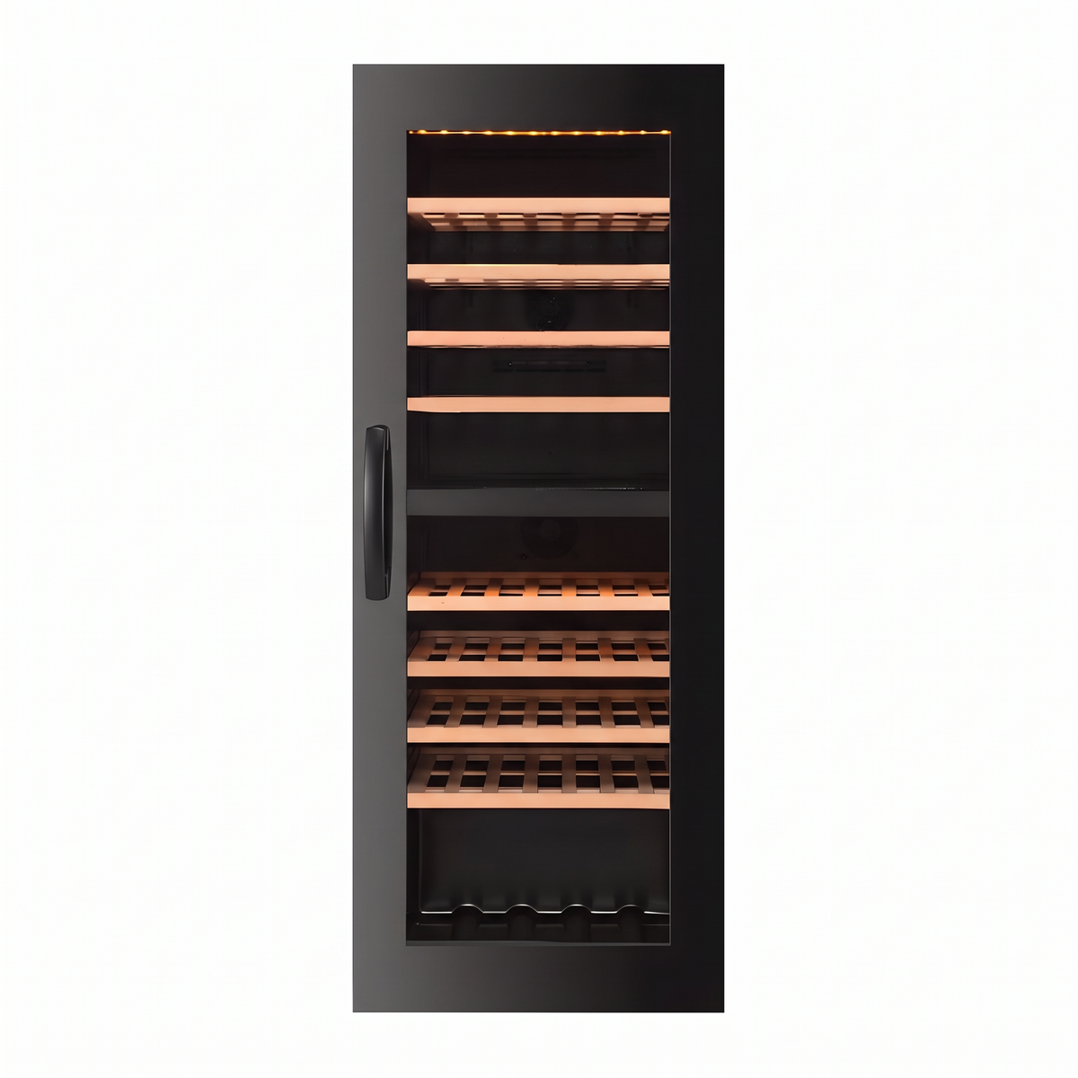 Connoisseur 77 wine cellar — 77 bottles, dual zone, freestanding — front view with the door closed