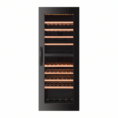 Connoisseur 77 wine cellar — 77 bottles, dual zone, freestanding — front view with the door closed