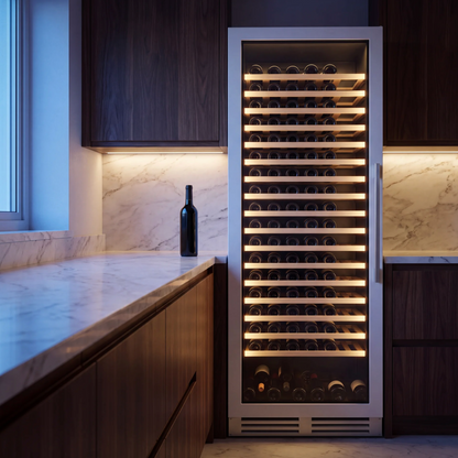 Prestige 303 Built-in 303-bottle wine cellar installed in a modern fitted kitchen