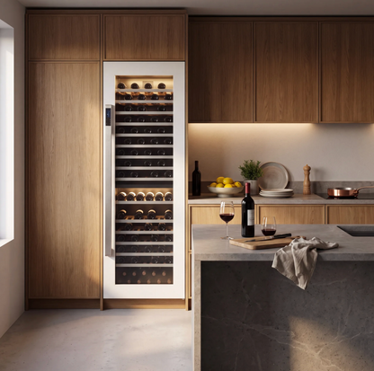 Prestige 288 Freestanding 288-bottle wine cellar installed in a modern fitted kitchen
