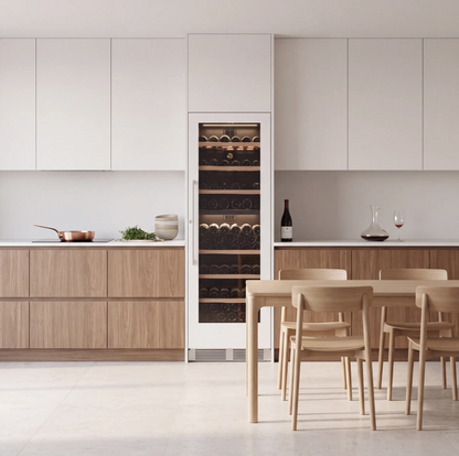 Prestige 166 166-bottle wine cellar installed in a modern fitted kitchen