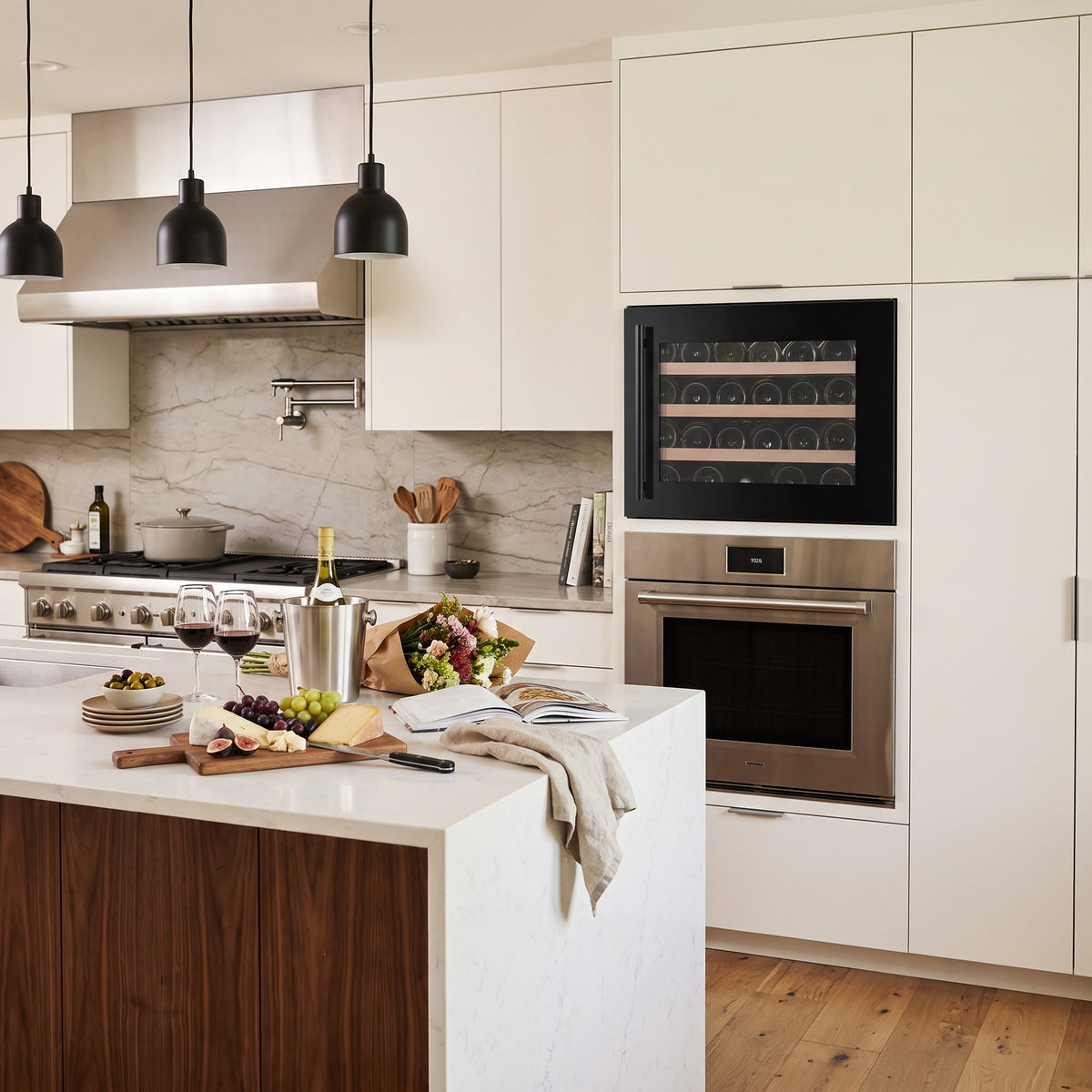 Compact 24 Single 24-bottle wine cellar installed in a modern fitted kitchen