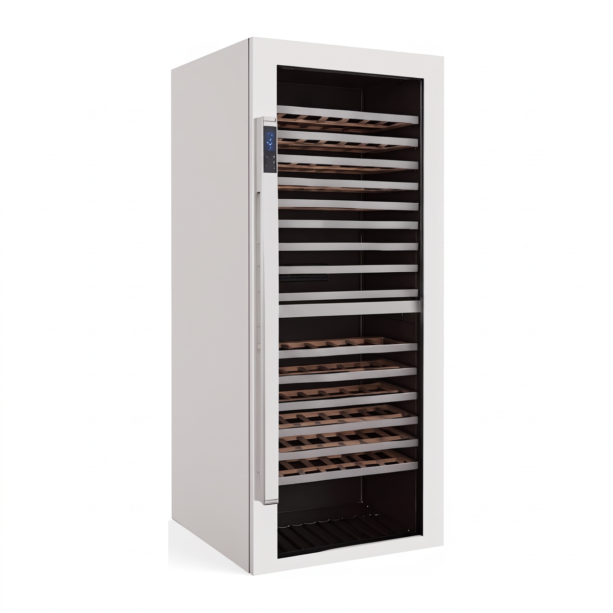 Prestige 288 Freestanding wine cellar — 288 bottles — three-quarter view showing the cabinet depth and side panel