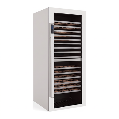 Prestige 288 Freestanding wine cellar — 288 bottles — three-quarter view showing the cabinet depth and side panel