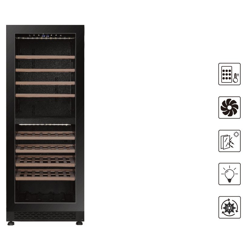 Connoisseur 20-Inch 70-Bottle Dual-Zone Built-In Wine Cooler