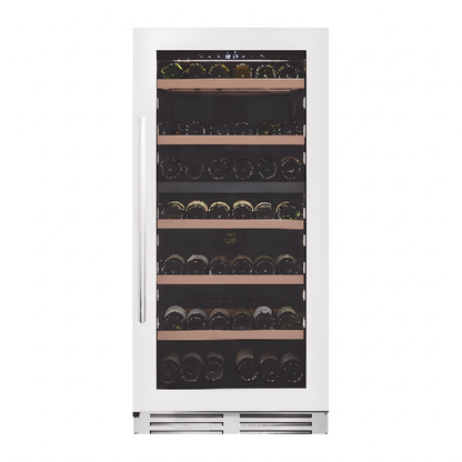 Connoisseur 112 wine cellar — 112 bottles, dual zone, built-in or freestanding — front view with the door closed