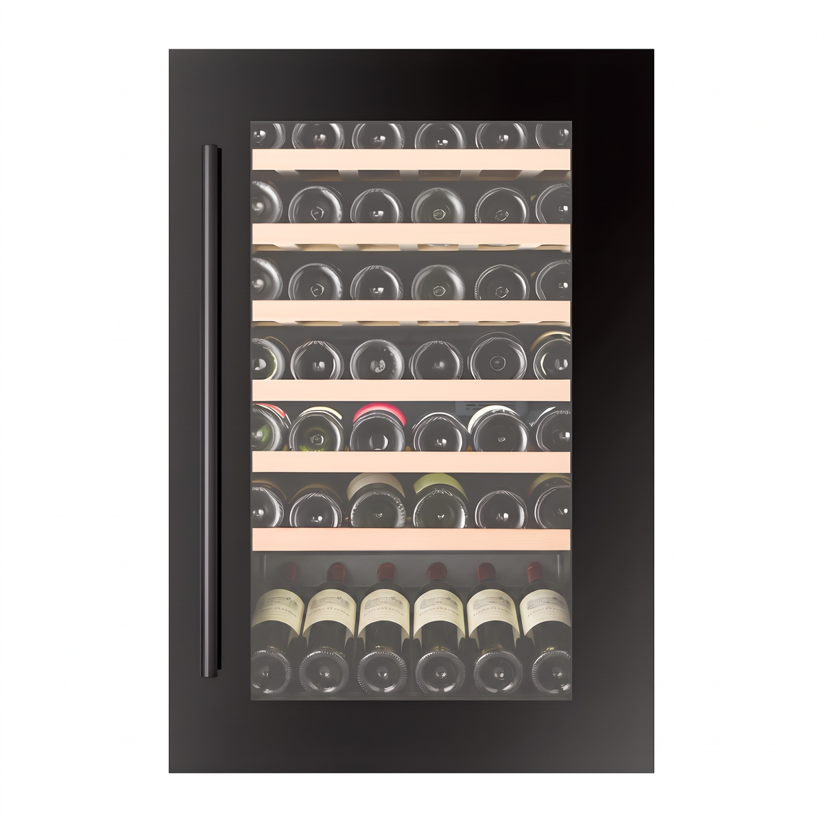Connoisseur 48 wine cellar — 48 bottles, single zone, built-in — front view with the door closed