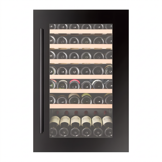 Connoisseur 48 wine cellar — 48 bottles, single zone, built-in — front view with the door closed