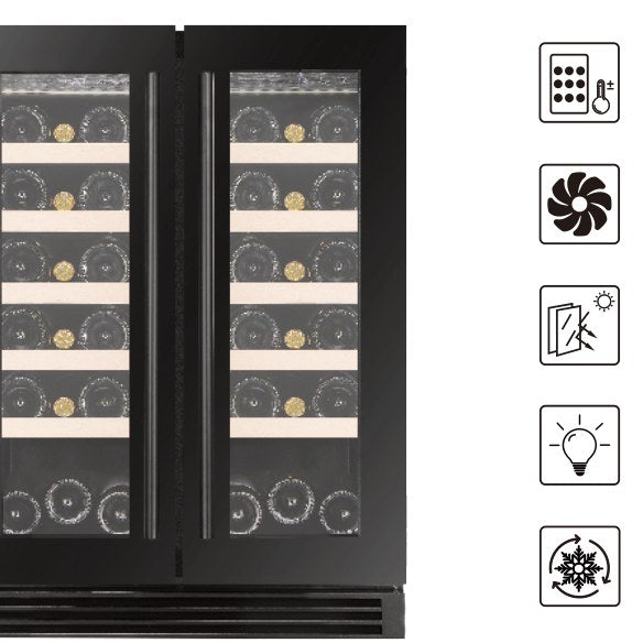 Compact 23-Inch 40-Bottle Dual-Door Wine Cellar