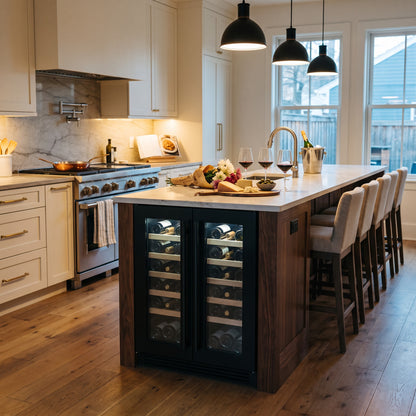 Compact 40 40-bottle wine cellar installed in a modern fitted kitchen