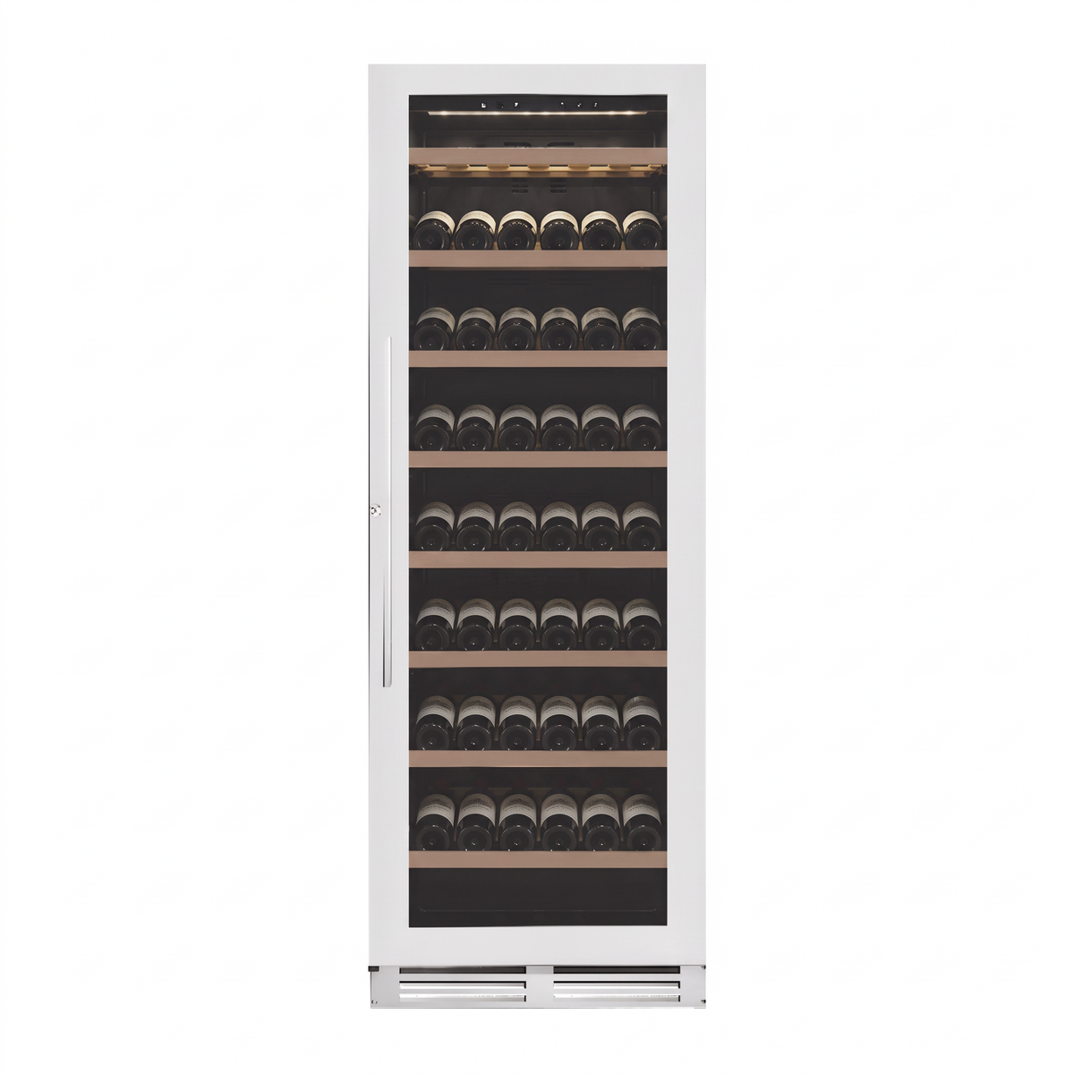 Prestige 177 wine cellar — 177 bottles, single zone, built-in or freestanding — front view with the door closed