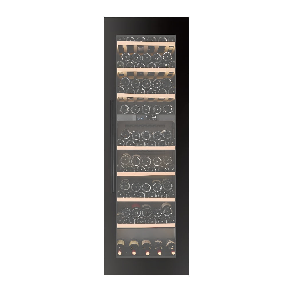 Connoisseur 101 wine cellar — 101 bottles, dual zone, built-in — front view with the door closed