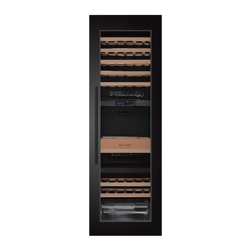 Connoisseur 95 wine cellar — 95 bottles, triple zone, built-in — front view with the door closed