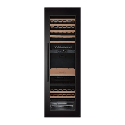 Connoisseur 95 wine cellar — 95 bottles, triple zone, built-in — front view with the door closed