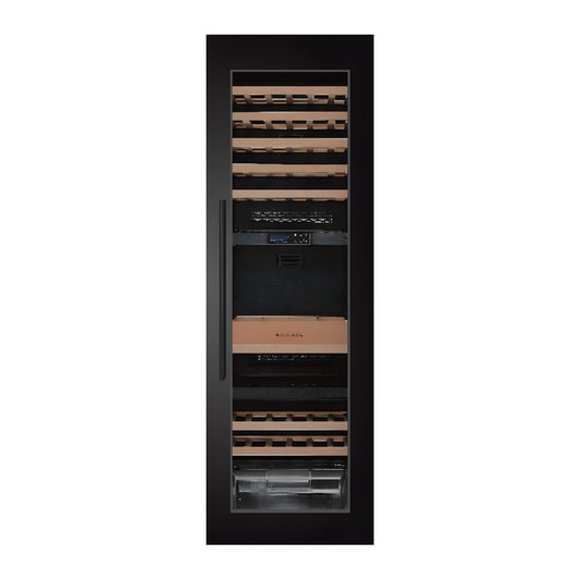 Connoisseur 95 wine cellar — 95 bottles, triple zone, built-in — front view with the door closed