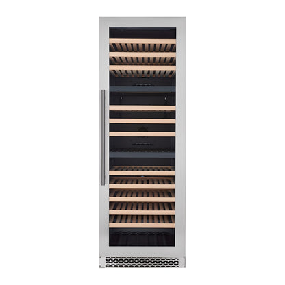 Prestige 155 wine cellar — 155 bottles, triple zone, built-in or freestanding — front view with the door closed