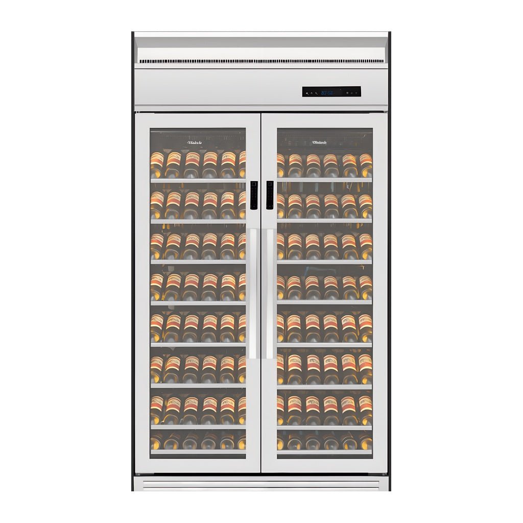 Prestige 176 wine cellar — 176 bottles, dual zone, built-in or freestanding — front view with the door closed