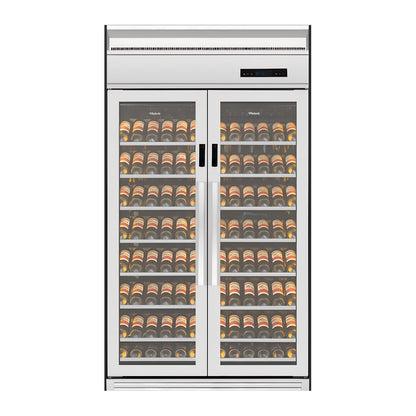 Prestige 176 wine cellar — 176 bottles, dual zone, built-in or freestanding — front view with the door closed