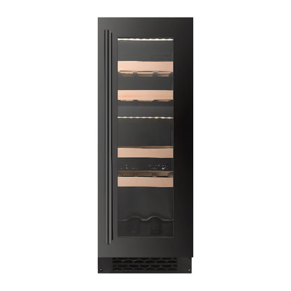 Compact 17 wine cellar — 17 bottles, dual zone, under-counter or freestanding — front view with the door closed