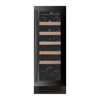 Compact 20 wine cellar — 20 bottles, single zone, under-counter or freestanding — front view with the door closed