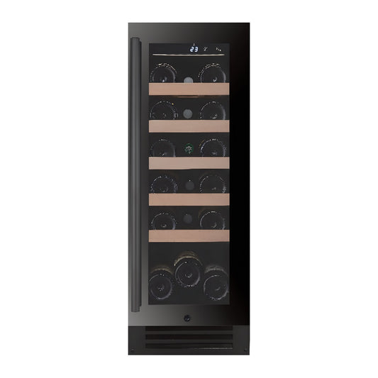 Compact 20 wine cellar — 20 bottles, single zone, under-counter or freestanding — front view with the door closed