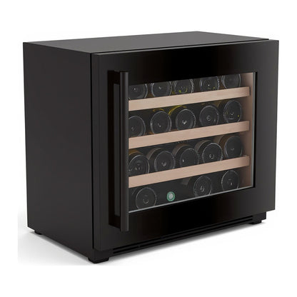 Compact 24 Single wine cellar — 24 bottles — three-quarter view showing the cabinet depth and side panel