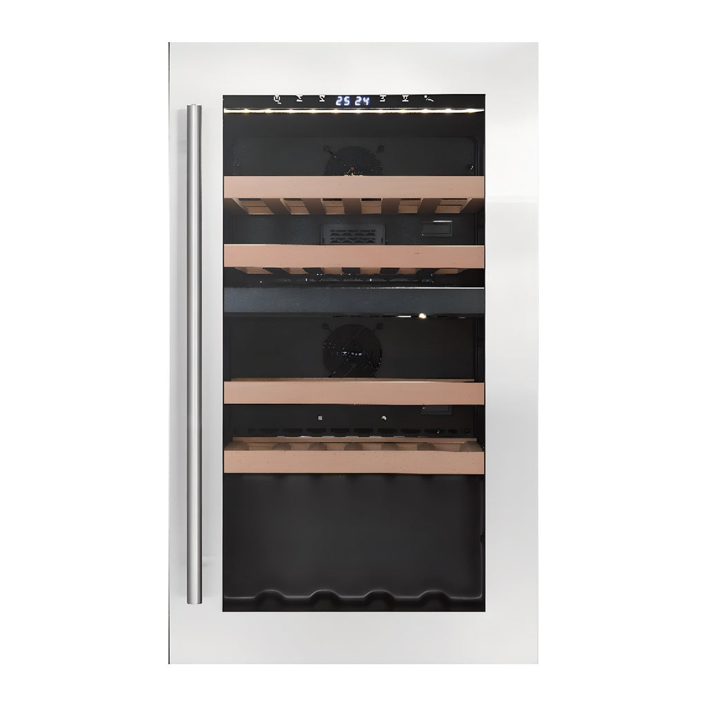 Compact 42 wine cellar — 42 bottles, dual zone, freestanding — front view with the door closed