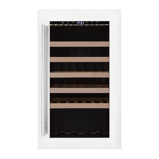 Compact 49 wine cellar — 49 bottles, single zone, freestanding — front view with the door closed