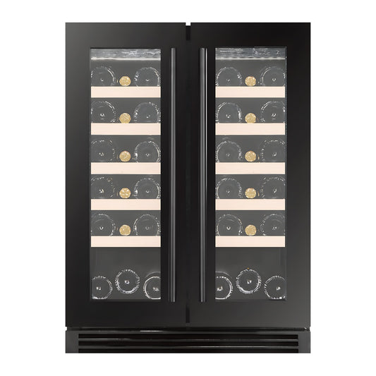 Compact 40 wine cellar — 40 bottles, dual zone, under-counter — front view with the door closed