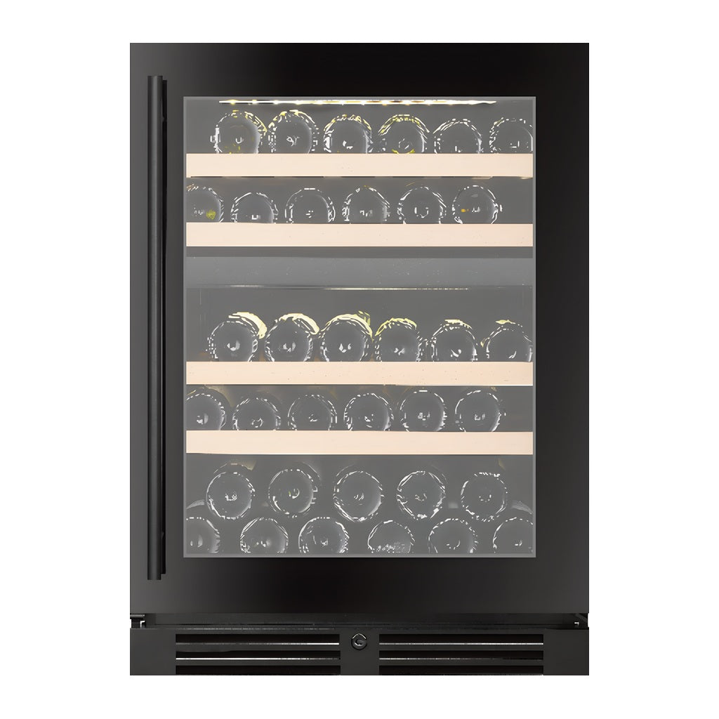 Compact 39 wine cellar — 39 bottles, dual zone, under-counter — front view with the door closed