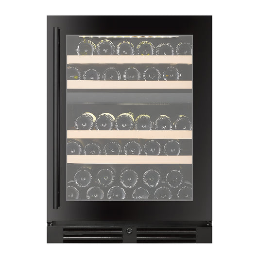 Compact 39 wine cellar — 39 bottles, dual zone, under-counter — front view with the door closed