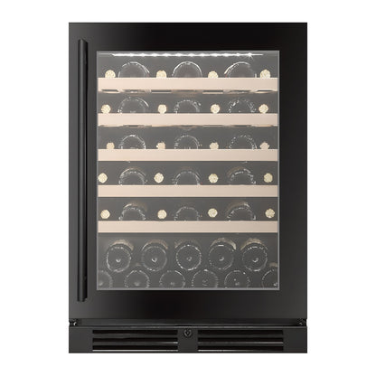 Compact 46 wine cellar — 46 bottles, single zone, under-counter — front view with the door closed