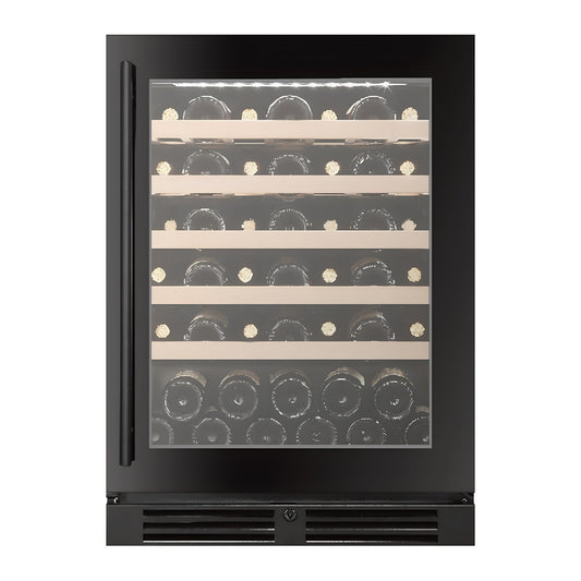 Compact 46 wine cellar — 46 bottles, single zone, under-counter — front view with the door closed