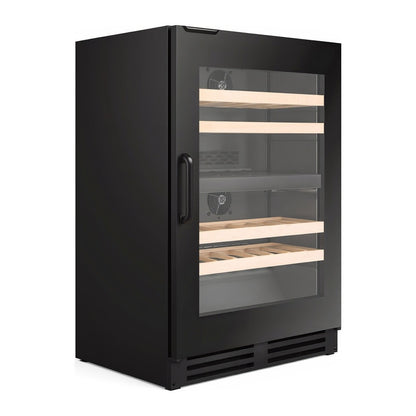 Connoisseur 46 wine cellar — 46 bottles — three-quarter view showing the cabinet depth and side panel