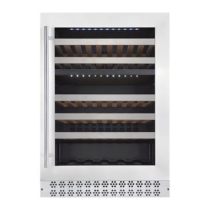 Connoisseur 51 wine cellar — 51 bottles, dual zone, under-counter — front view with the door closed