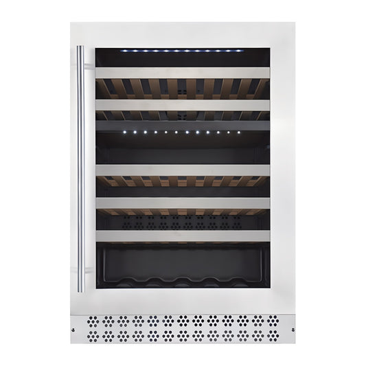 Connoisseur 51 wine cellar — 51 bottles, dual zone, under-counter — front view with the door closed