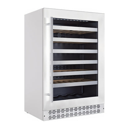 Connoisseur 60 wine cellar — 60 bottles — three-quarter view showing the cabinet depth and side panel