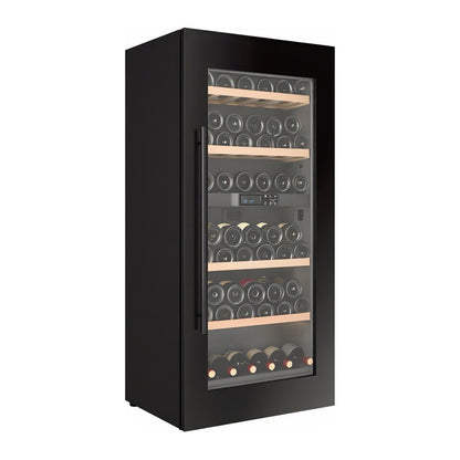 Connoisseur 65 wine cellar — 65 bottles — three-quarter view showing the cabinet depth and side panel