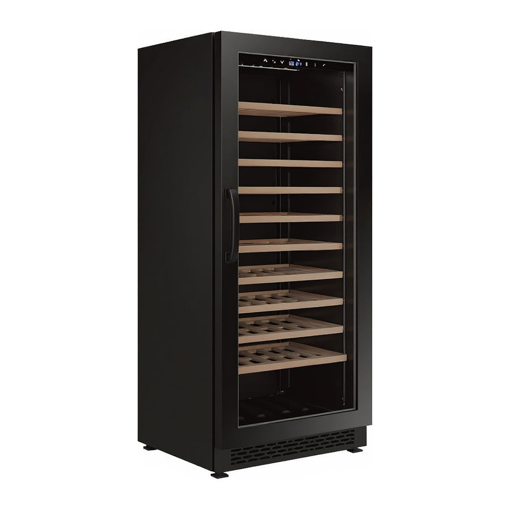 Connoisseur 78 Single wine cellar — 78 bottles — three-quarter view showing the cabinet depth and side panel